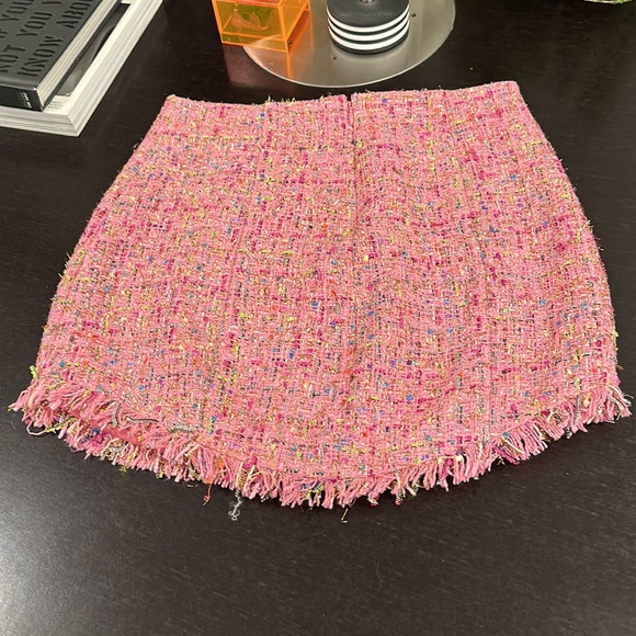 Lovers + Friends Pink Tweed Mini Skirt Revolve - Picture 5 of 7